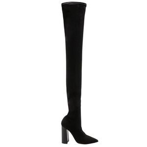 Tony Bianco Dimity Womens Thigh High Stretch Boots Size 8.5 Black Onyx Pointed